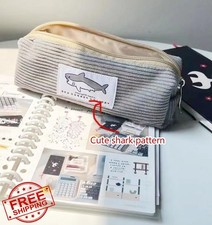 ABJOBIBI Small Pencil Case Large Capacity Green Shark Zipper