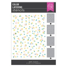 Hero Arts "COLOR LAYERING CONFETTI" Stencils 4 pieces 2026