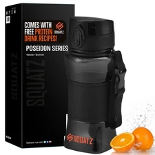 SQUATZ 17 Oz Poseidon Series Water Bottle for Protein and Fruit Shakes - Prem...