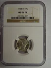 NGC MS 66 Full Split Bands 1938-D Mercury Dime