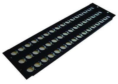 PENN ELCOM - 19'' 48 Hole Rack Panel Punched for D-Series Connectors - 3U