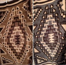 IBENA Relax Dolan 54"x75" Blanket Brown/Cream/Gray VTG Reversble Germany Acrylic