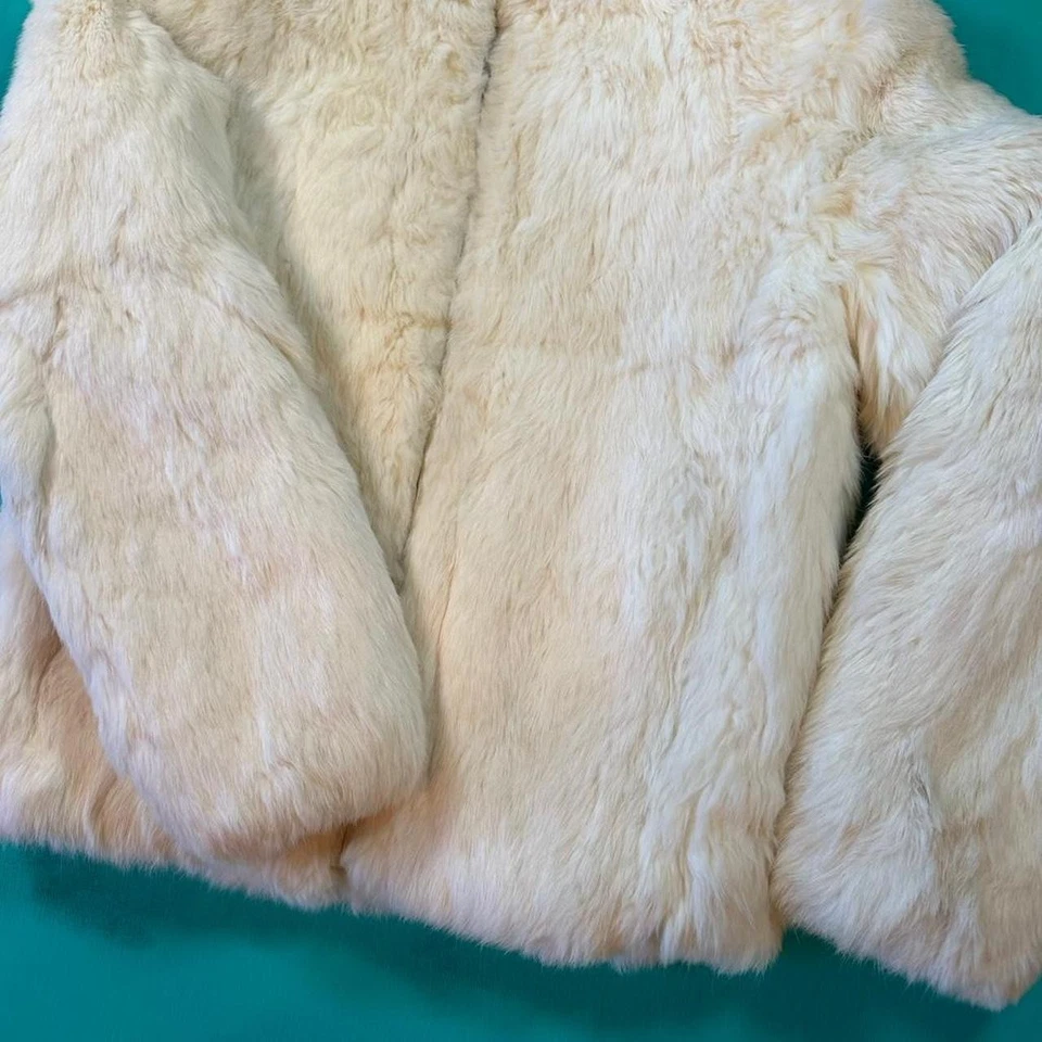2000s vintage fur coat genuine rabbit fur zip up jacket womens soft fur coat - Image 2 of 4