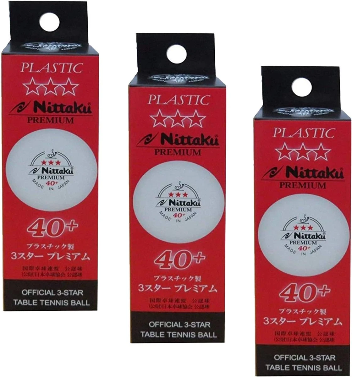 Pelotas De Ping-pong Nittaku 3 Estrellas, Premium, Pack De 3 | Cuotas Pelotas De Ping-pong Nittaku 3 Estrellas, Premium, Pack De 3 | Cuotas