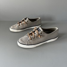 Sperry Top-Spider Seacoast Sneaker 7.5 Grey Womens Comfort Memory Foam Boat Deck