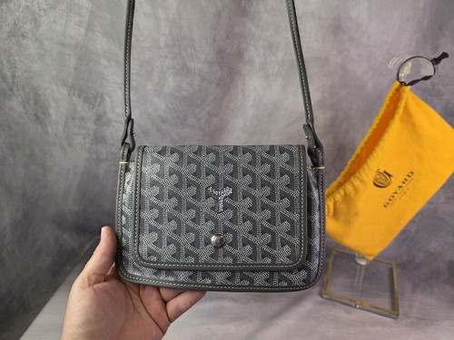 Authentic Goyard Grey Goyardine Belvedere PM Removable Pouch Serial ADM 120740