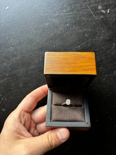 Engagement Ring size 5.5, Oval 1.00 ct. lab grown diamond, 2.1gm gold band
