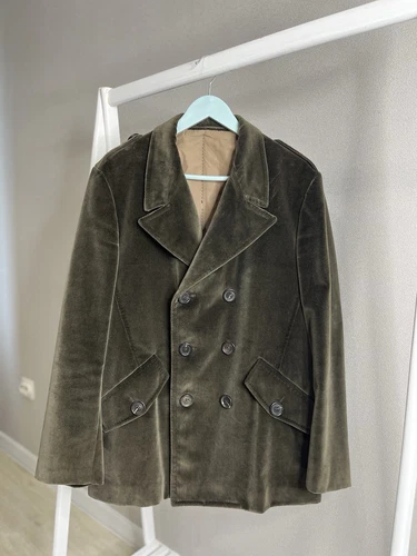 Bottega Veneta Giacca Velluto Cappotto Doppiopetto Velluto Taglia 50