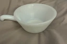 Vintage Fire King Anchor Hocking White Milk Glass Bowl with Handle EUC.       h3