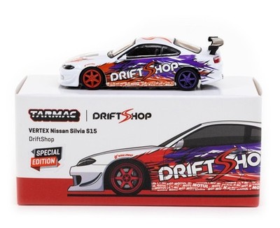 Tarmac Works VERTEX Nissan Sivia S15 Driftshop European Drift Campionship 1/64