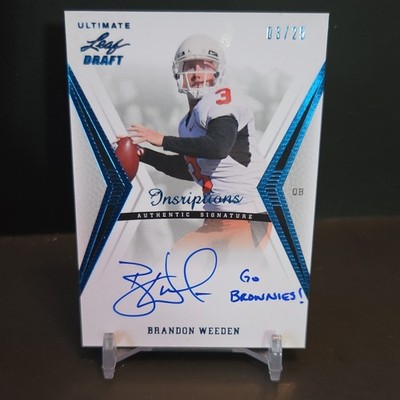 2012 Leaf Ultimate Draft Brandon Weeden Auto /25 Inscription Go Brownies 03/25RC