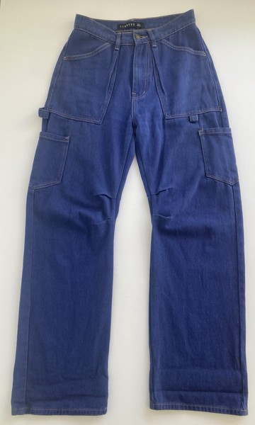 Lioness Size XXS Cargo Carpenter Miami Vice Jeans Women’s Blue Baggy Barrel Leg