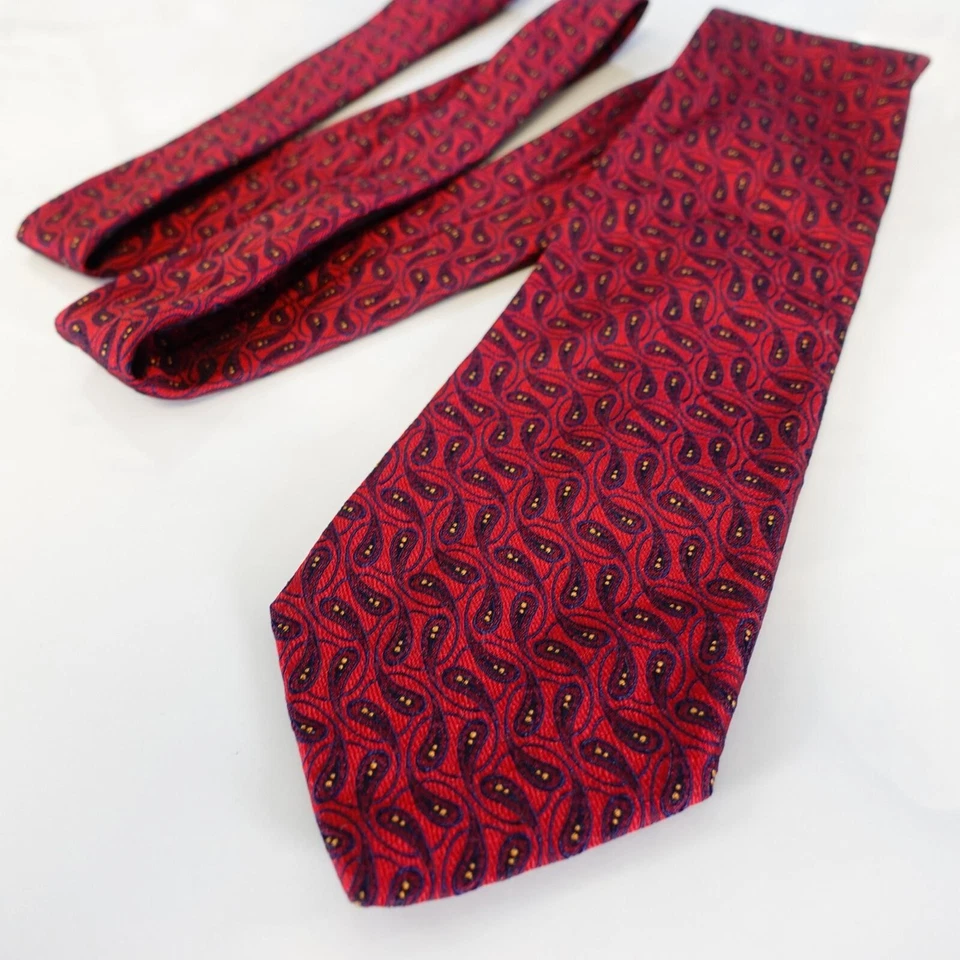Corbata de cuello tejida jacquard para hombre roja borgoña lágrima cachemira lazo HOMBRE DE HOY Italia Foto 4 de 4