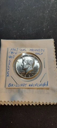 1967 BU UNC KENNEDY HALF DOLLAR *FREE SHIPPING* 40% SILVER NICE COIN!! NOT SMS !