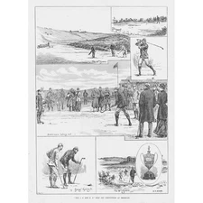 BRIGHTON The I.S. and D.N. Golf Cup Competition - Antique Print 1892