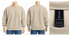 Gildan Heavy Blend Unisex 3XL Crewneck Sweatshirt Beige Tan Pullover New