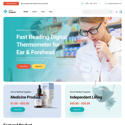 Drogerie-Website-Design mit kostenlosem VPS-Webhosting und Installation