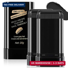 2Pack Root-Touch-Up Hair Color Stick  Comb - Instant Waterproof Black Dye for G