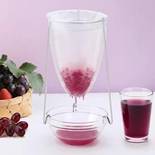 Stable Jelly Strainer Stand with 3 Strainer Bags - Reusable Mesh Filter Bags