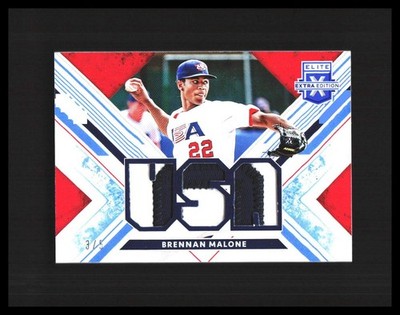 2019 Brennan Malone Patch Panini Elite Extra Edition #USA-BM /5 Pirates
