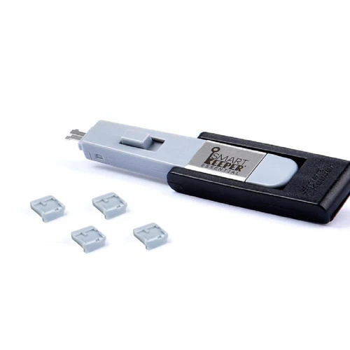 SmartKeeper ESSENTIAL / 4 x Mini USB B-Port Blockers + Key / Grau
