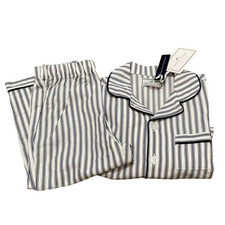 Petite Plume Kids' Ticking Stripe Pajama Set Navy French Size 6 New