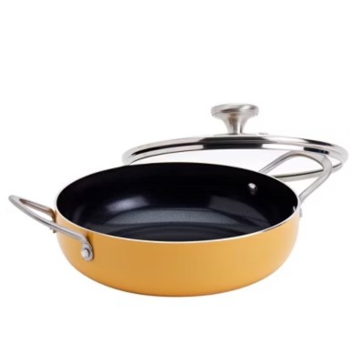 Infuse 3qt Nonstick Aluminum Caldero Yellow: Stock Pot with Lid, Hand Wash