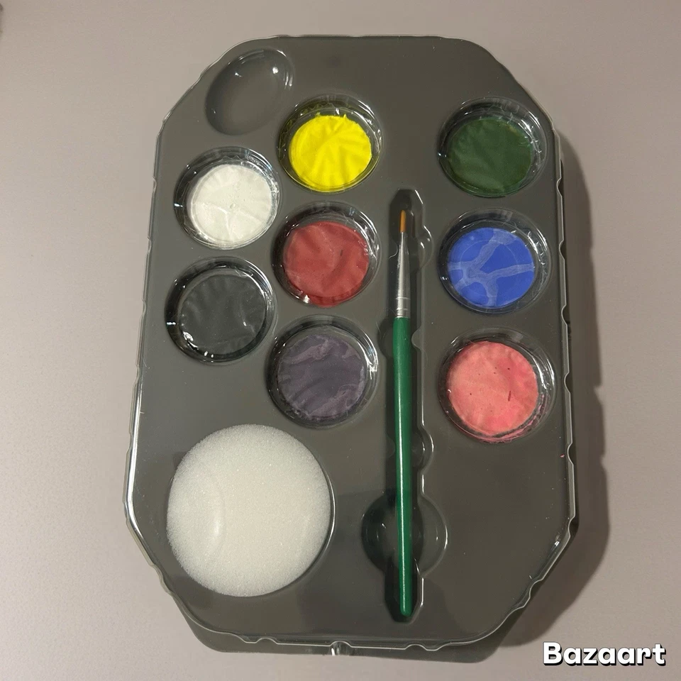 Snazaroo Rainbow Face Paint Kit for Kids and Adults 8 Colors 11pcs Washable - Image 3 of 4