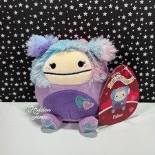 EDEN THE BIGFOOT Squishmallow    4" Soft Plush Toy Purple Hearts Yeti NWT