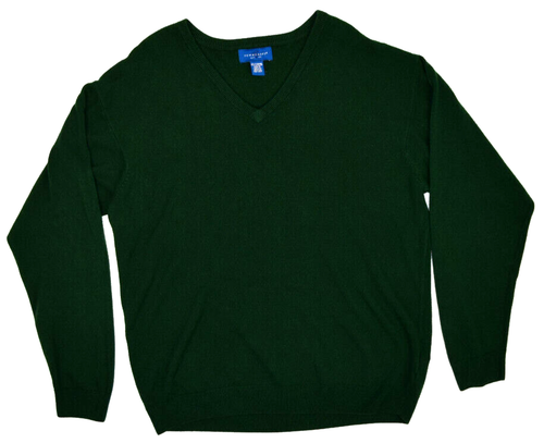 Vintage Sweater Towncraft Size XL/2XL 90s Green V Neck Sweater Cobain Grunge - Picture 2 of 7