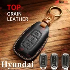 Hyundai Leather Key Fob Cover | Case for Tucson i30 Kona Elantra Santa Fe i20