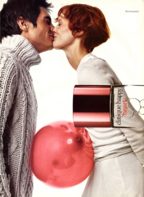 2004 Clinique Happy Heart  Audrey Marnay perfume 1-page MAGAZINE AD