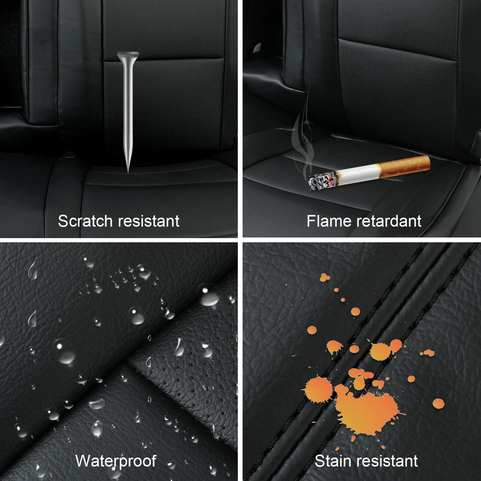 Black Full 5-Seat Cover Cushion Set Front & Rear For 2011-19 Jeep Grand Cherokee Foto 4 de 4