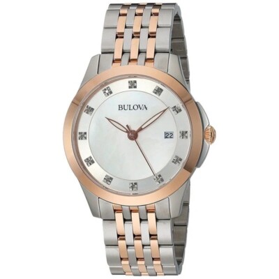 Bulova Women’s Two-Tone Rose Gold and Silver Bracelet Watch - White Dial 0000000.7330719a.jpg?sw=800&sh  main image 2
