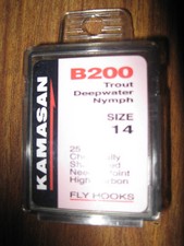 Kamasan Needle Point B200 Deepwater Nymph Hooks 25 Size 14 Bronzed 