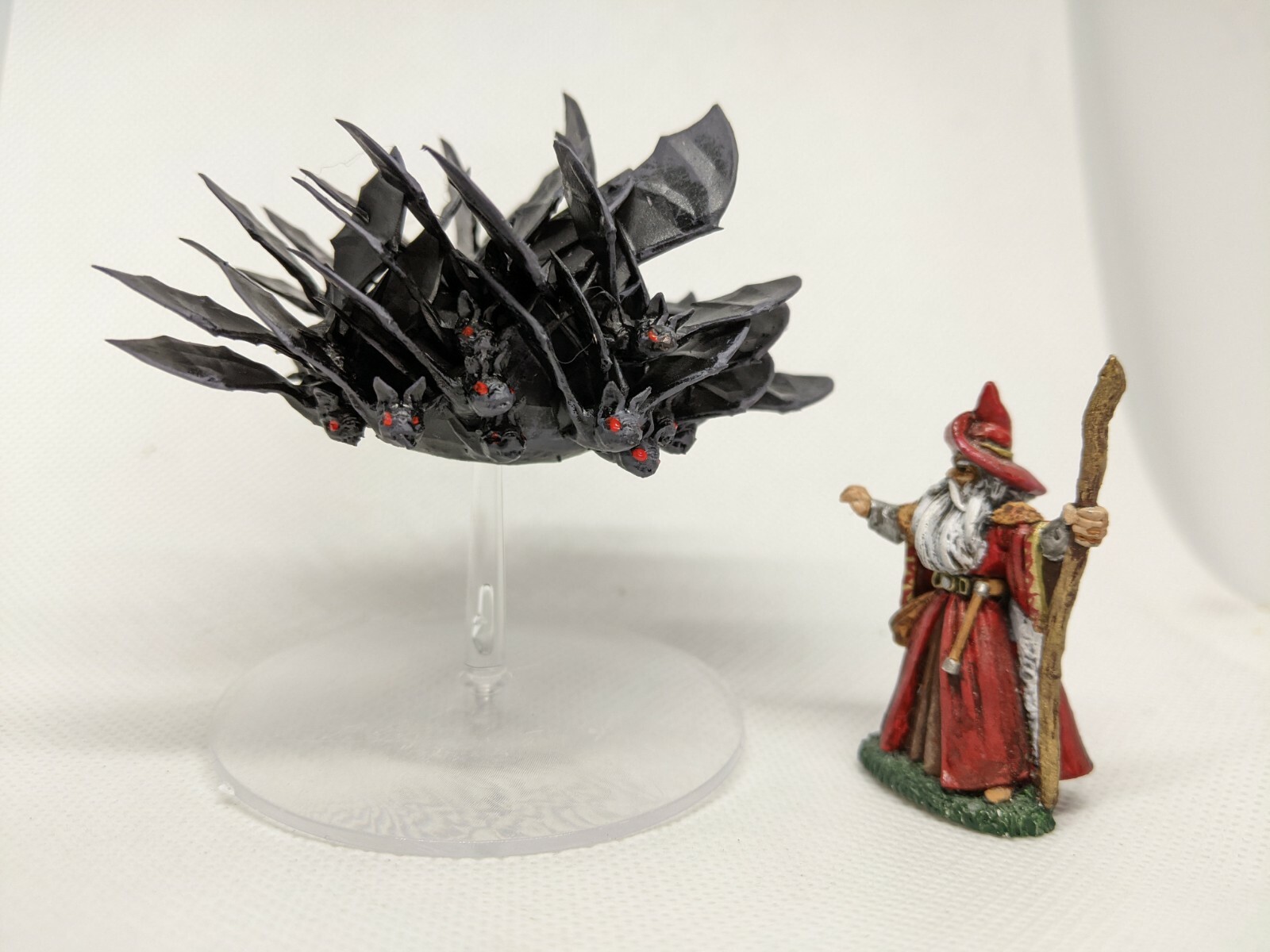 New PAINTED Swarm of Bats / Bat Swarm Flying Miniature D&D DnD