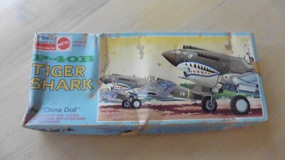 Vintage Monogram Mattel 1/48 P-40B Tiger Shark New complete #6803