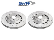 SHW FRONT DRILLED VENTED BRAKE DISCS PAIR FOR AUDI RS3 8V 2015- 8V0615301S 370mm