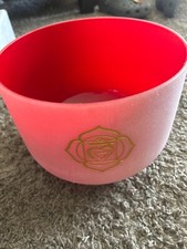 C Root Chakra Red Frosted Quartz Crystal Singing Bowl