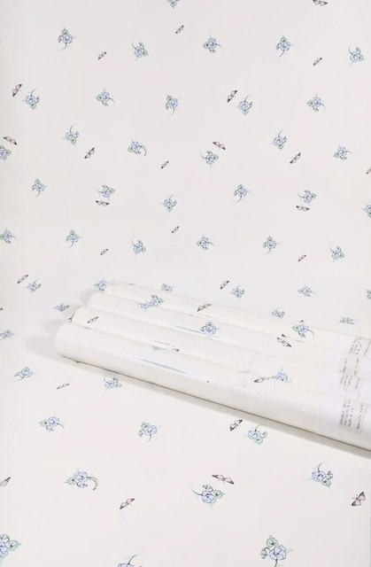 images Vintage Wallpaper For Sale Ebay vintage wallpaper white small simple blue flower bud pink butterfly 4 roll lot