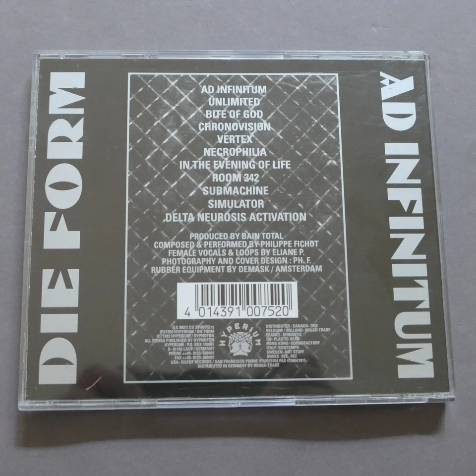 DIE FORM– AD INFINITUM CD 1st edition 1993 Hyperium Records 39100752 42 CD MINT - Bild 4 von 4