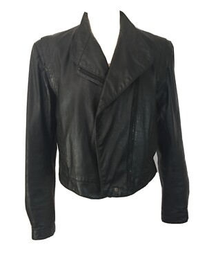 Vintage Leather Loft Asymmetric Moto Jacket 9/10 New Wave Avant Garde Korea 