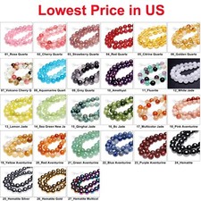 Wholesale Lot Natural Gemstone Round Spacer Loose Beads 4mm 6mm 8mm 10mm 12mm L3