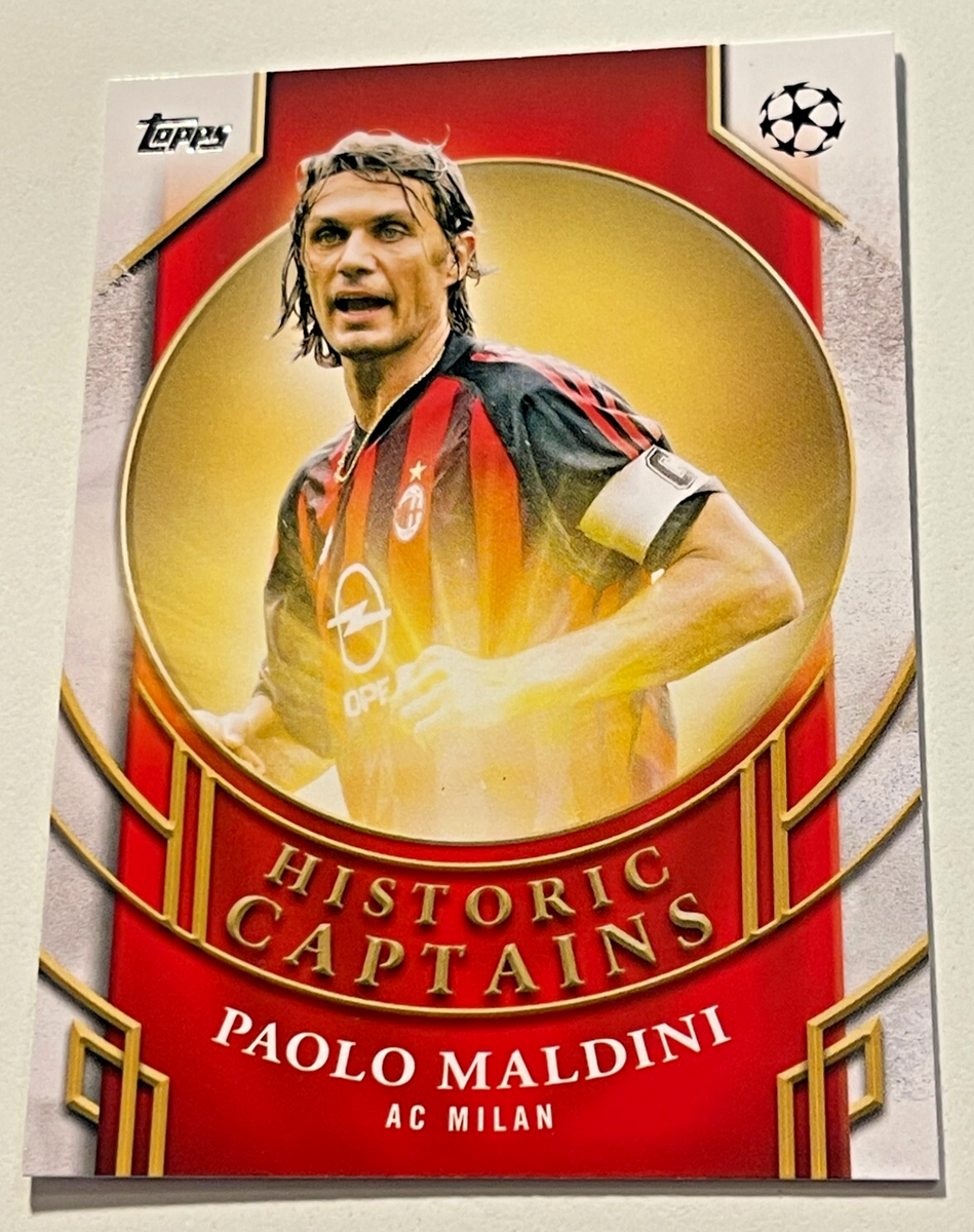 RARE PAOLO MALDINI HISTORIC CAPTAINS CARD 2024-25 TOPPS UEFA CLUB