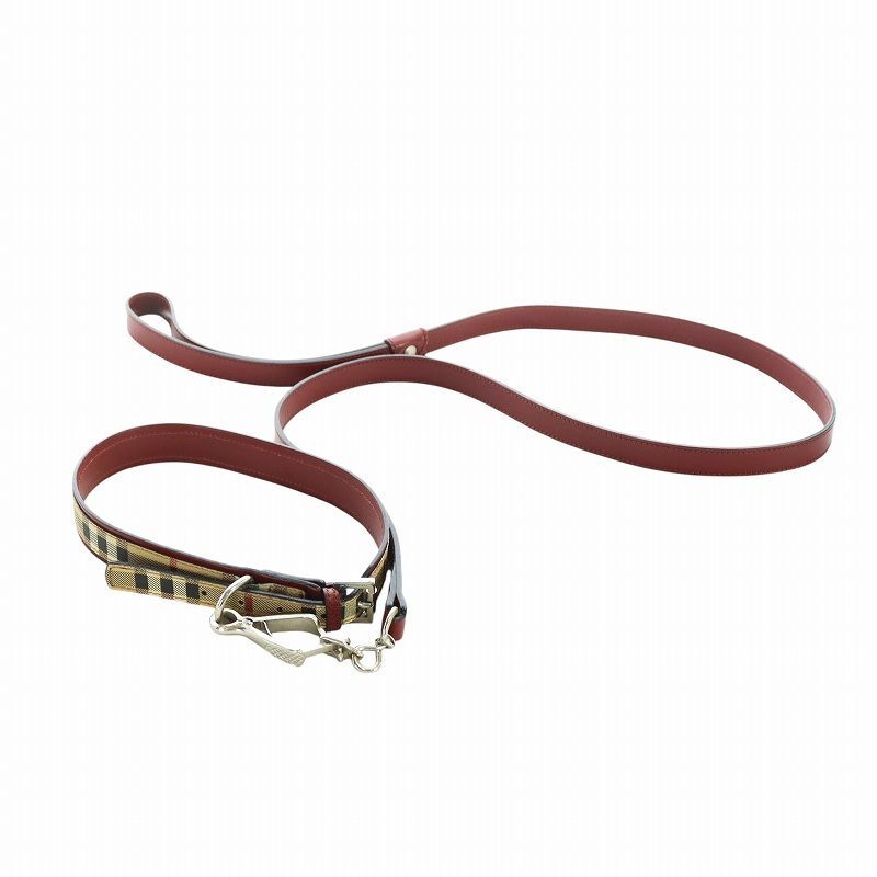Burberry Nova Check Dog Collar & Leash Set 18.5