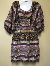 JESSICA SIMPSON Woodstock Purple Combo BOHO Dress - Small (B)