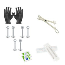 12 Pcs Labret Lip Monroe Piercing Kit - 6 14g Labret Lip Monroe, Needles  More