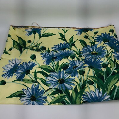 Bassett McNab 1993 Les Paquerettes Fabric 52'' x 34'' Pillow Yellow Blue Flowers 