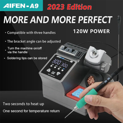 AIFEN-A9 120W Soldering Iron Station Kit with Handle and 3 Soldering Tips pe66