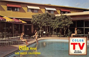 Villa Hotel San Mateo Ca Swimming Pool Roadside Ca 1960s
